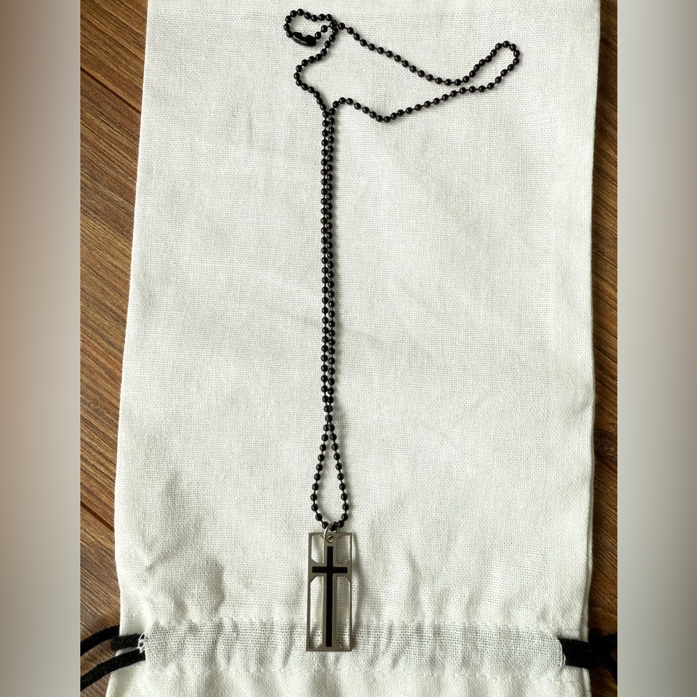 Black Cross Pendant Necklace